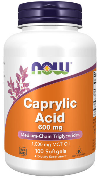 NOW Caprylic Acid 600 mg, 100 капс.