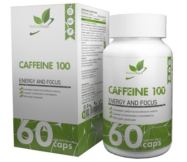 NaturalSupp Caffeine 100mg, 60 капс. 