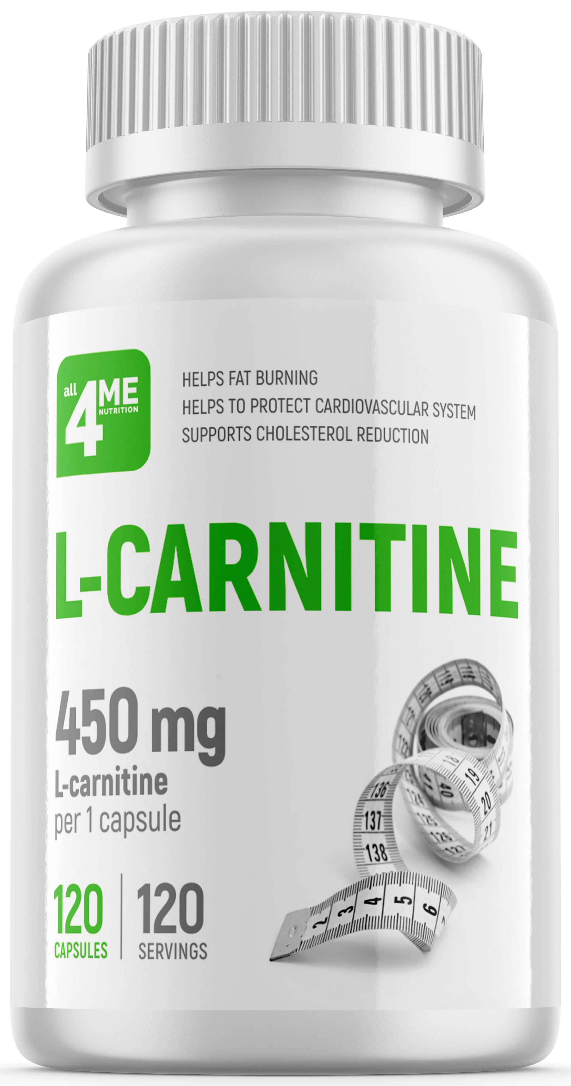4Me Nutrition L-carnitine L-tartrate 450 mg, 120 капс.