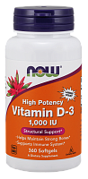 NOW Vitamin D-3 1000 IU, 360 капс. 