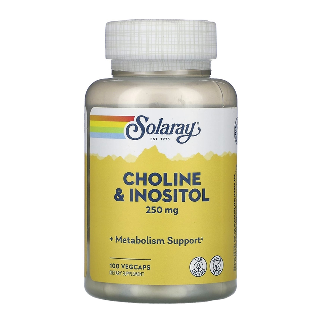 Solaray Choline & Inositol 250мг, 100 капс. 