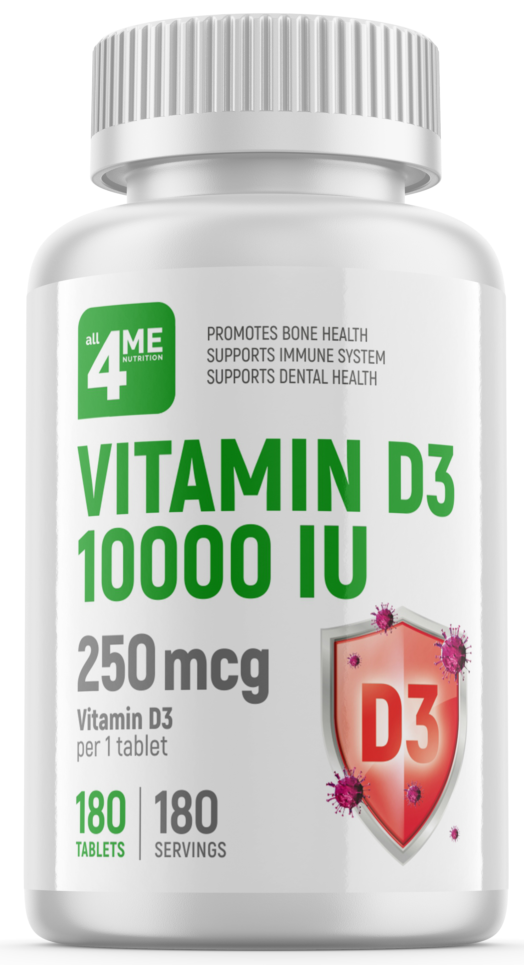 4Me Nutrition 4Me Nutrition Vitamin D3 10000 IU, 180 таб. 
