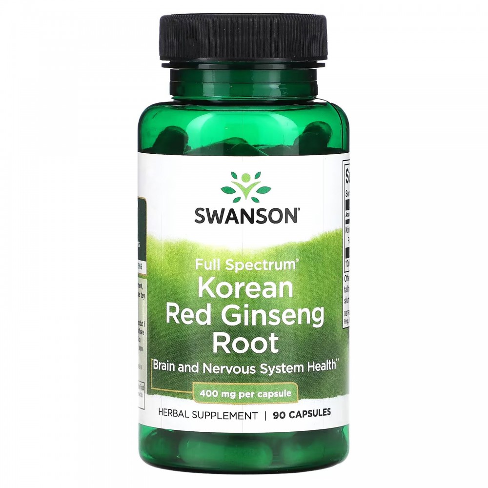 Swanson Full Spectrum Korean Red Ginseng Root 400 mg, 90 капс.