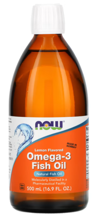 NOW Omega 3 fish oil (Lemon), 500 мл 