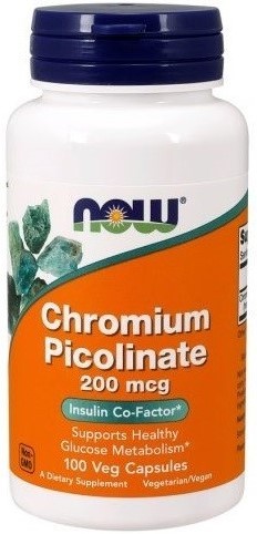 NOW Chromium Picolinate 200 мкг, 100 капс. 
