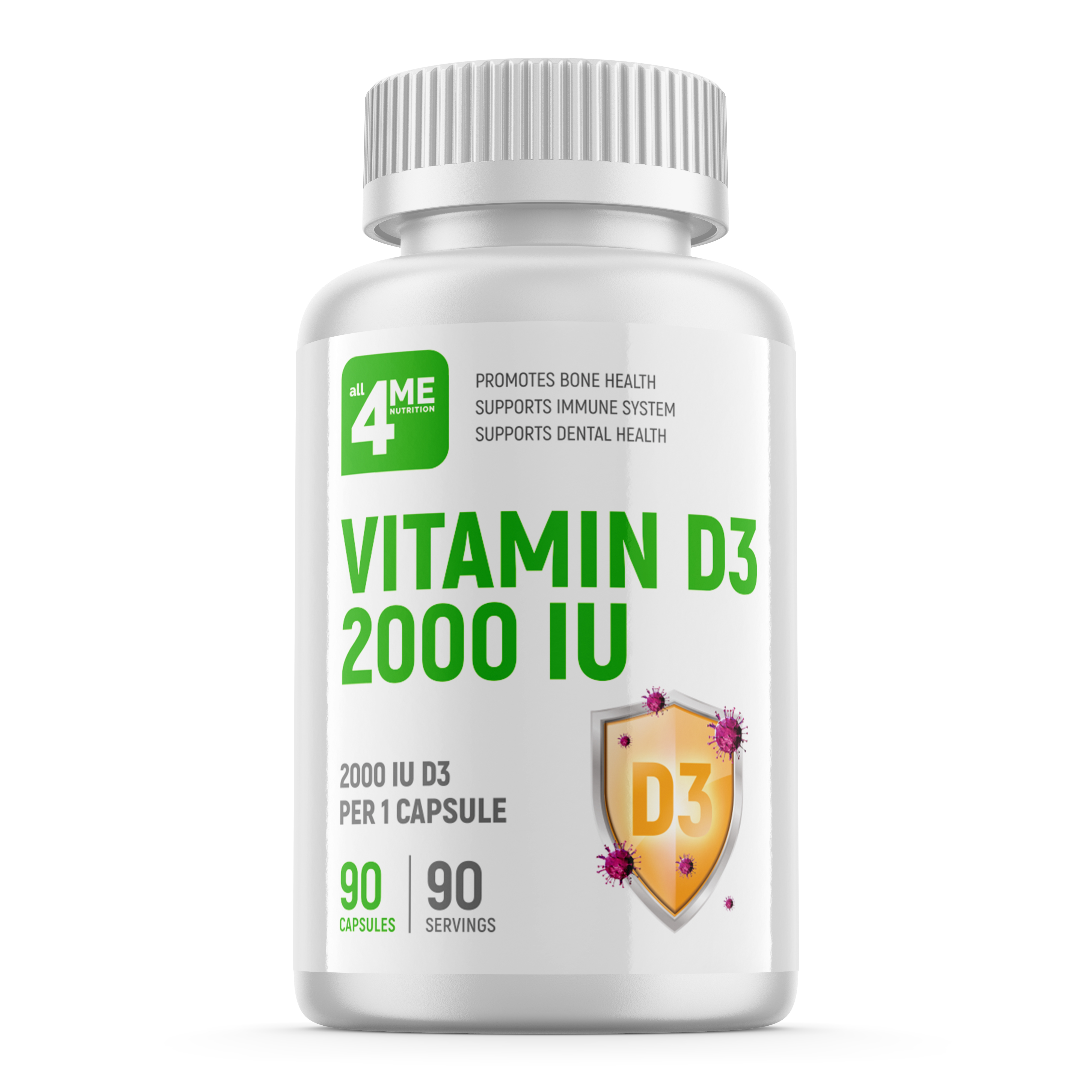 4Me Nutrition 4Me Nutrition Vitamin D3 2000 IU, 90 капс. 