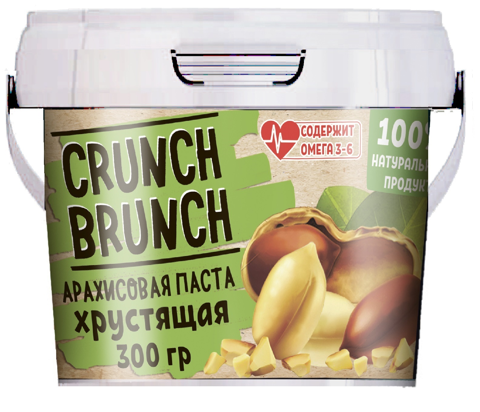 Crunch Brunch Арахисовая паста Хрустящая, 300 г 