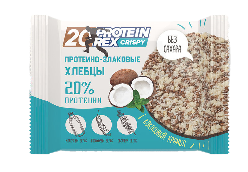 ProteinRex Протеино-злаковые хлебцы CRISPY 20%, 55 г 