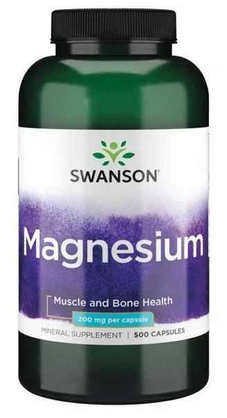 Swanson Magnesium 200 mg, 500 капс. 