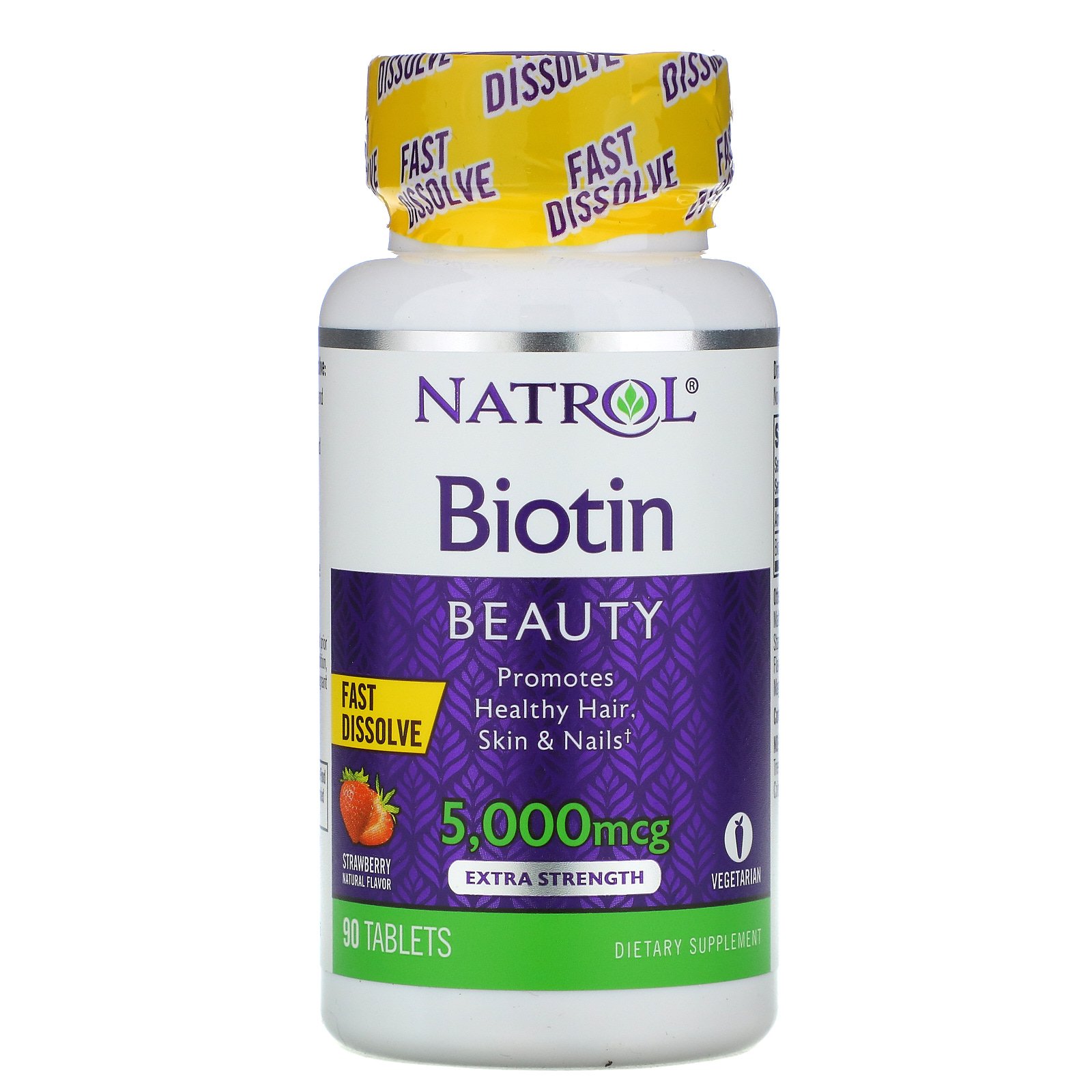 Natrol Biotin 5000 mcg Fast Dissolve, 90 таб. 