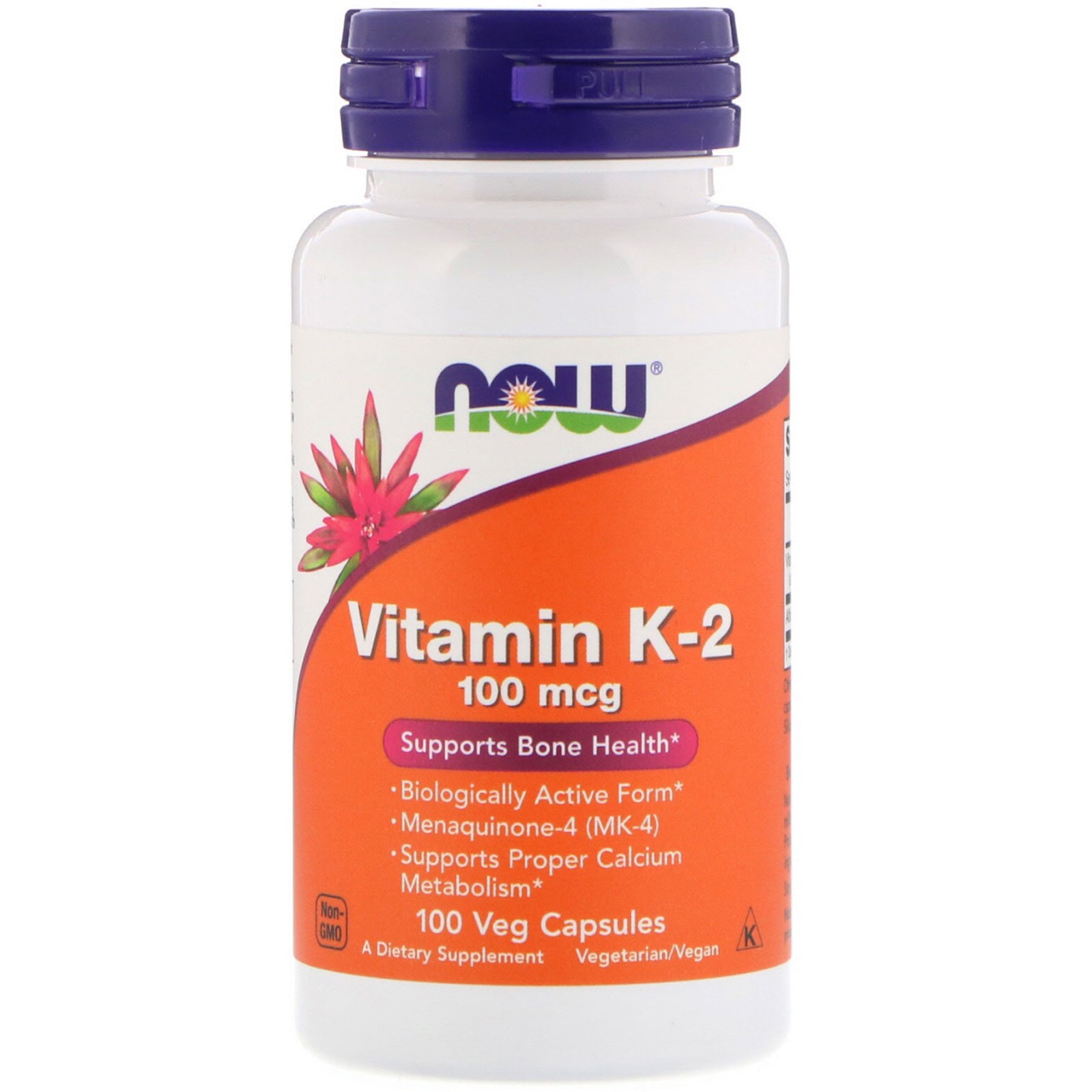 NOW Vitamin K-2 100 mcg, 100 капс.