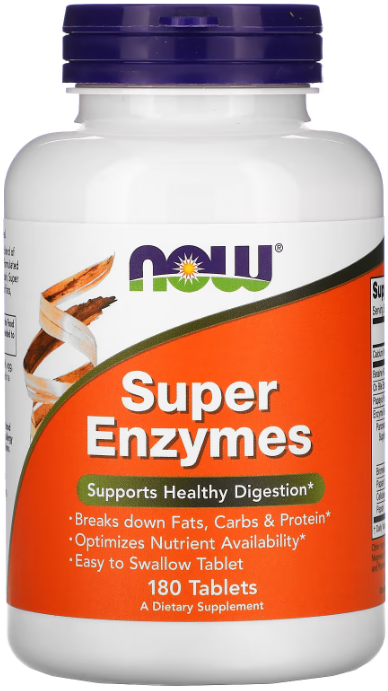 NOW Super Enzymes, 180 таб. 