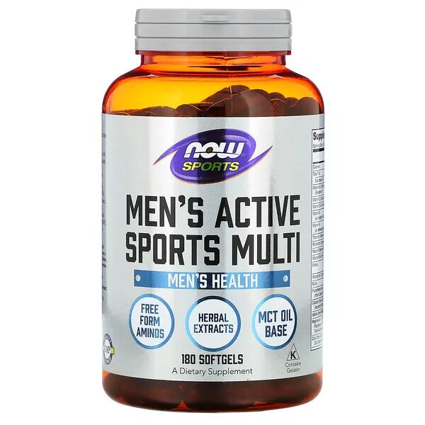 Now Men's Active Sports Multi, 180 капс. 