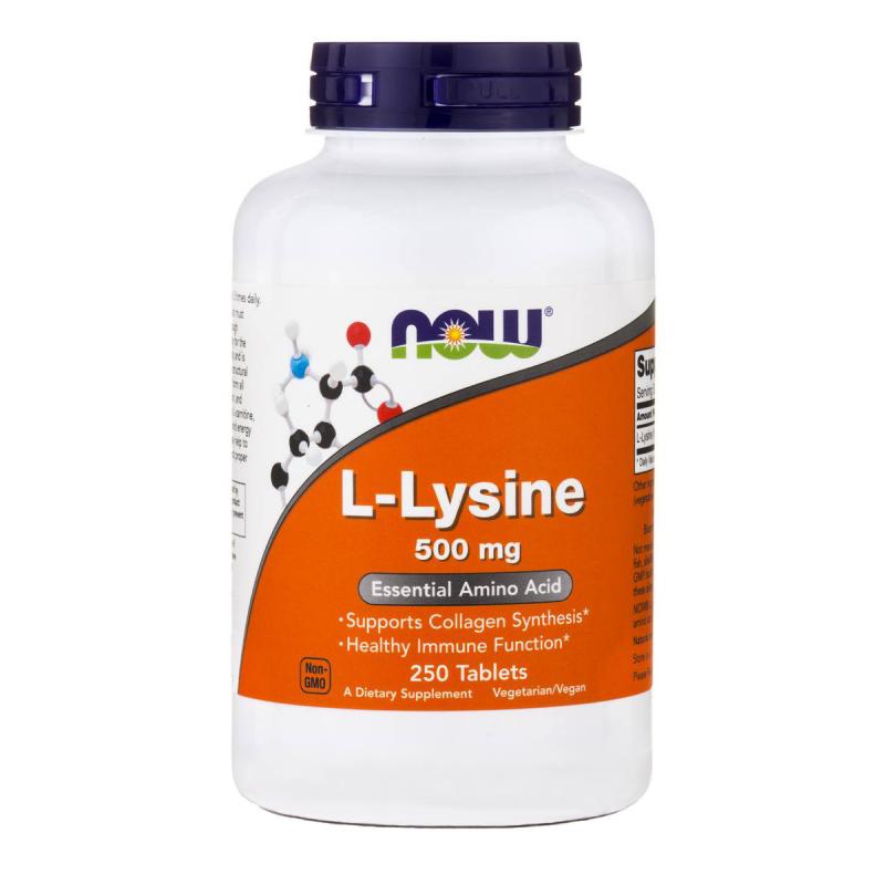 NOW L-Lysine 500 mg, 250 таб.