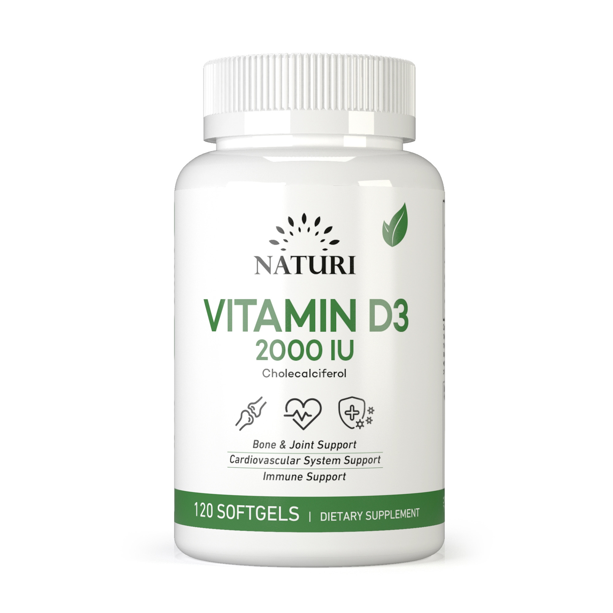 Naturi Vitamin D3 2000ME, 120 капс. 