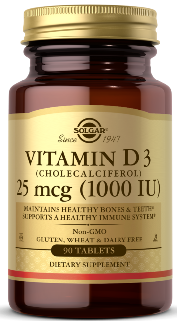 Solgar Solgar Vitamin D3 (Cholecalciferol) 25 mcg (1000 IU), 90 таб. 