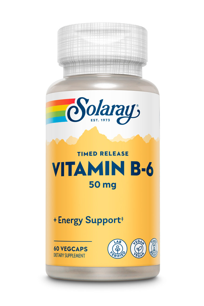 Solaray Vitamin B6 Time-Release 50mg, 60 капс. 