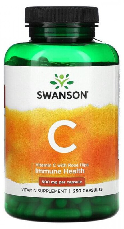 Swanson Vitamin C with Rose Hips 500 mg, 250 капс.