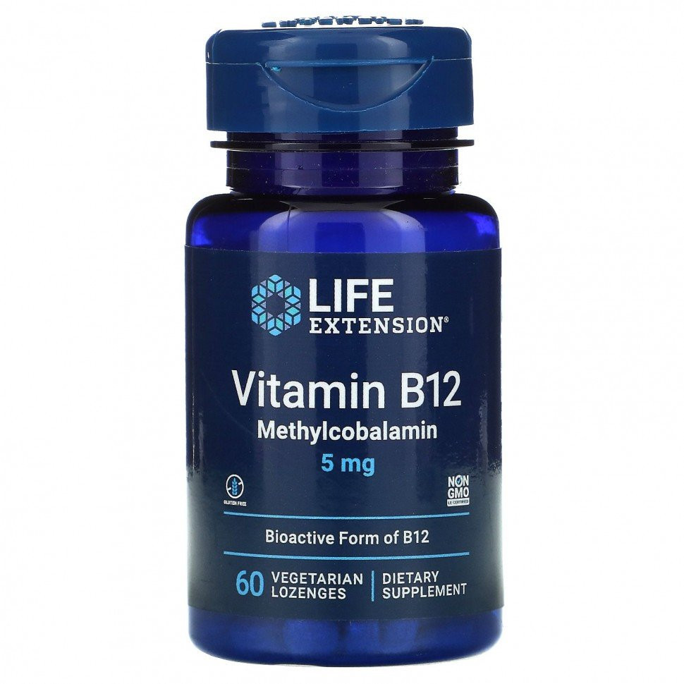 Life Extension Vitamin B12 Methylcobalamin 5 mg, 60 капс. 