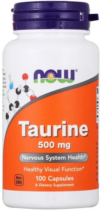NOW Taurine 500 mg, 100 капс. 