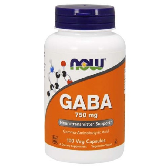 NOW GABA 750 мг, 100 капс.