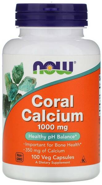 NOW Coral Calcium 1000 mg, 100 капс. 
