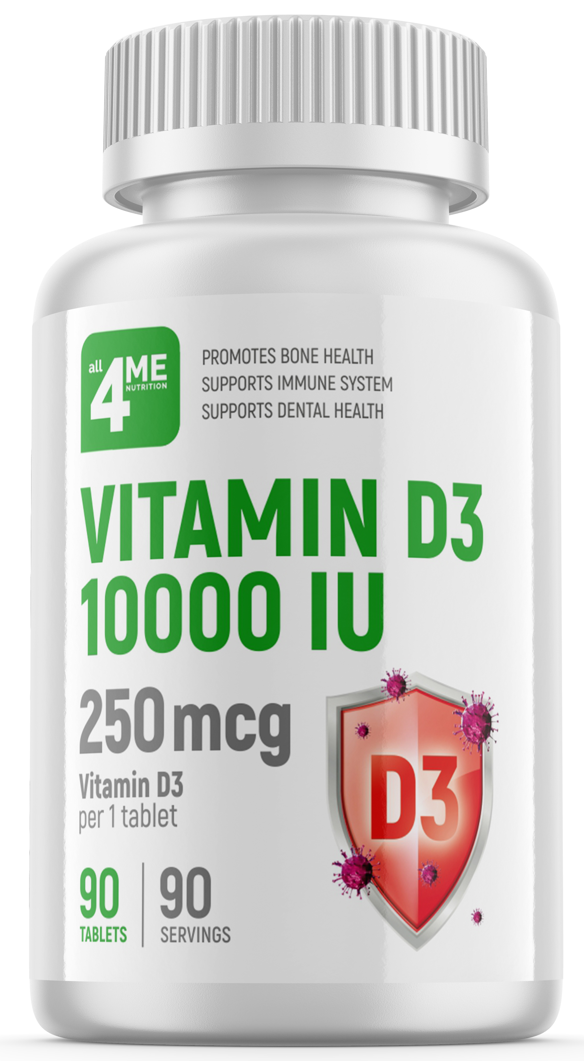 4Me Nutrition 4Me Nutrition Vitamin D3 10000 IU, 90 таб. 