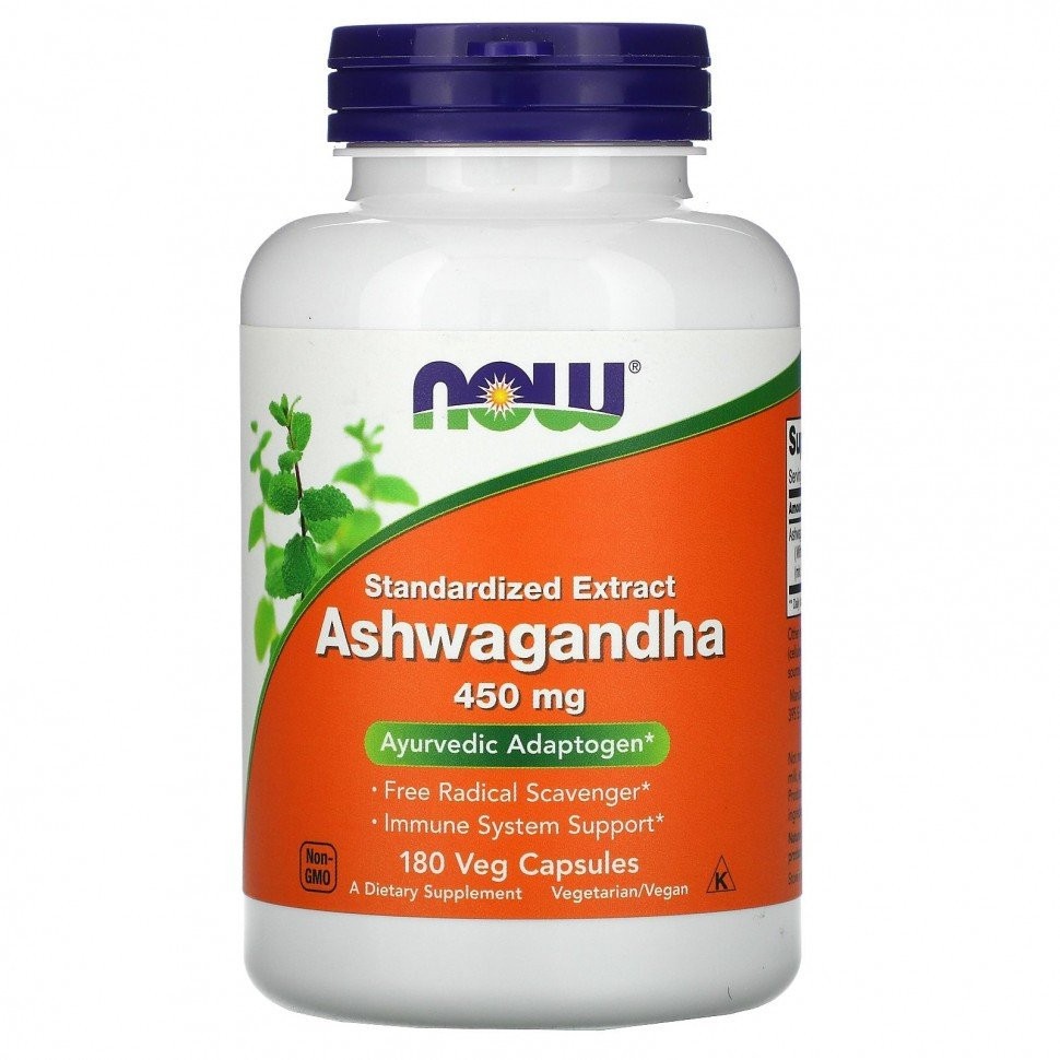 Now Ashwagandha Extract 450 mg, 180 капс. 