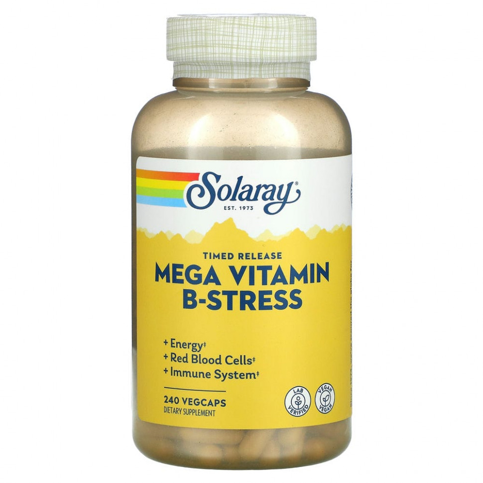 Solaray Mega Vitamin B-Stress, 240 капс. 