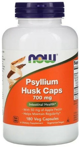 NOW Psyllium Husk 700 Mg + Pectin, 180 капс.