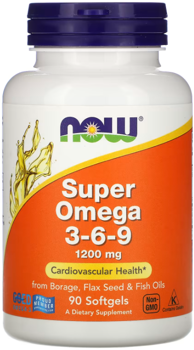 NOW Super Omega 3-6-9 1200 mg, 90 капс. 
