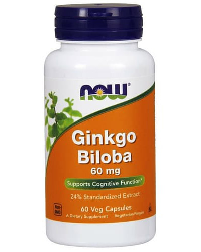 NOW Ginkgo Biloba 60 mg, 60 капс.