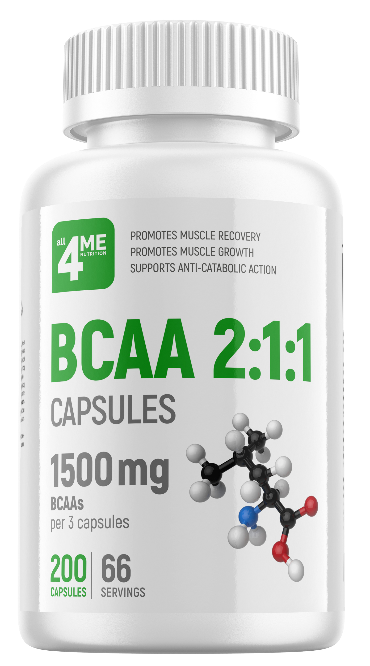 4Me Nutrition BCAA 2:1:1, 200 капс.