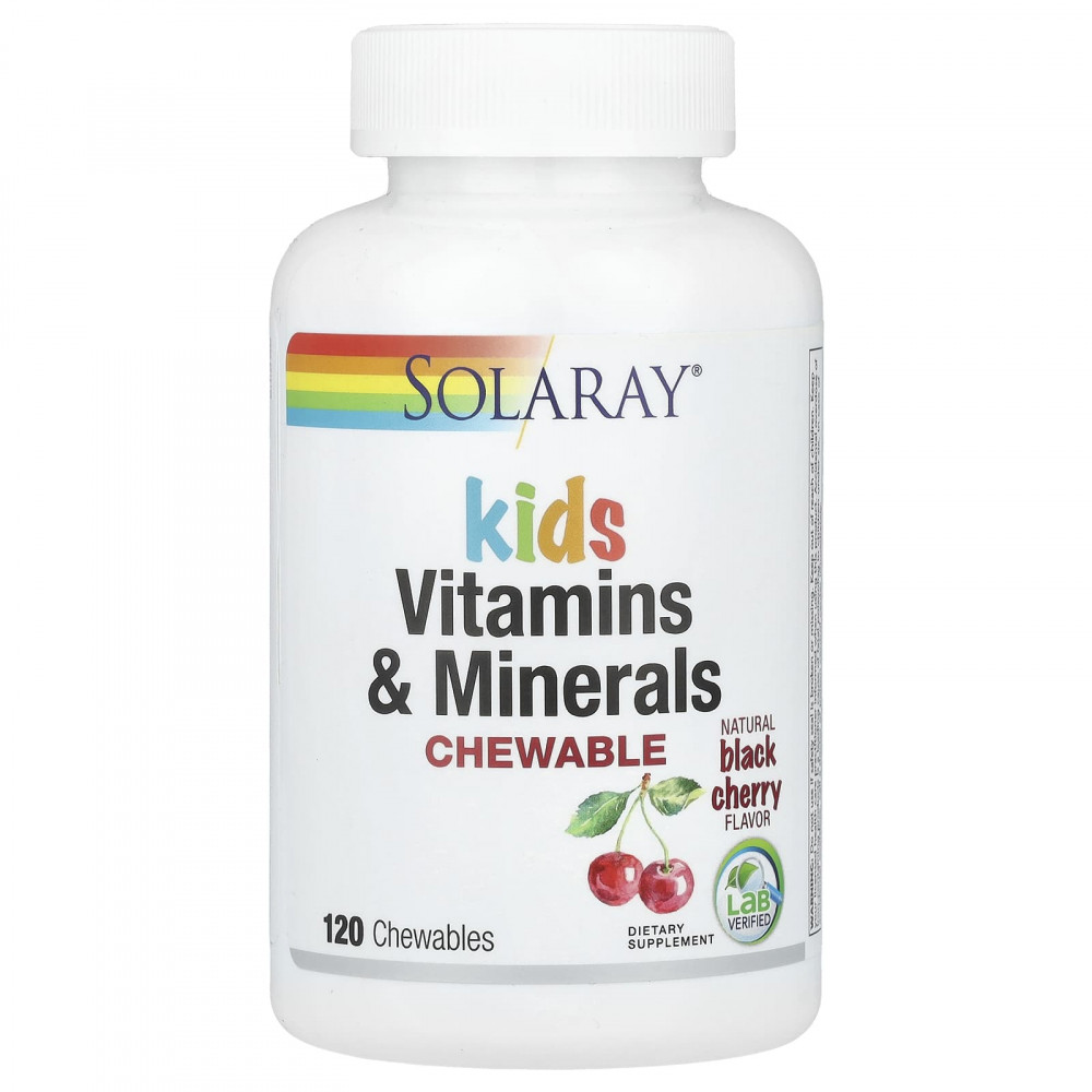 Solaray Kids Vitamins & Minerals (Black Cherry), 120 таб. 