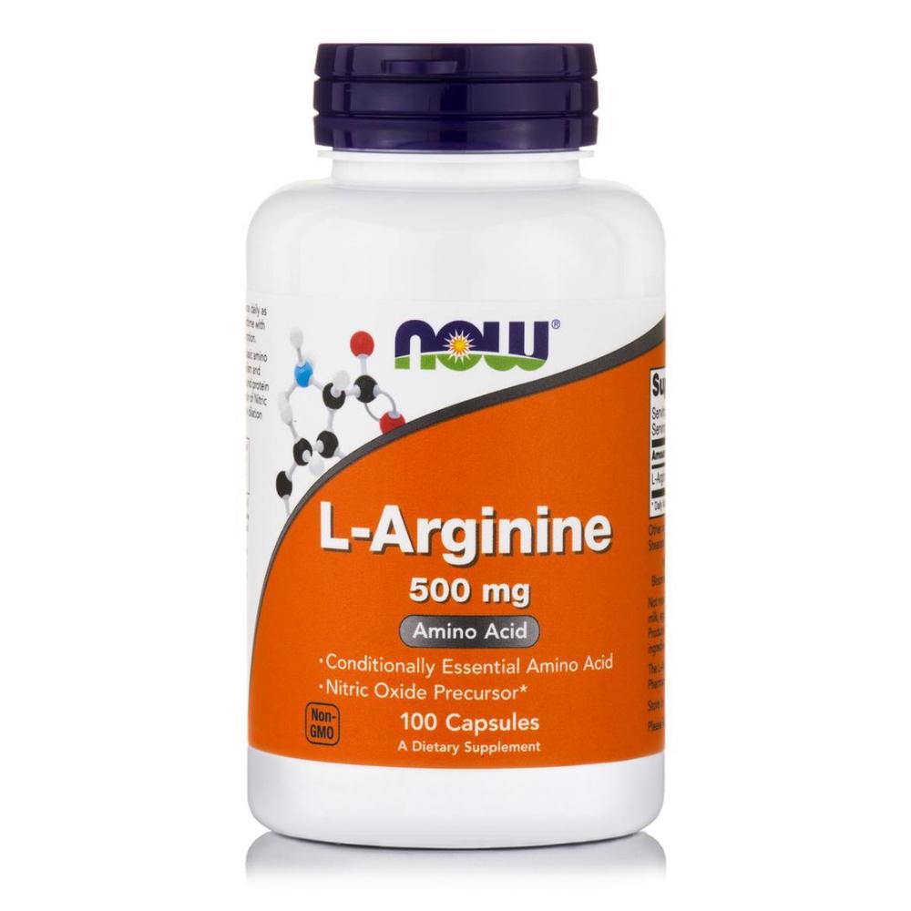 NOW  L-Arginine 500 mg, 100 капс. 