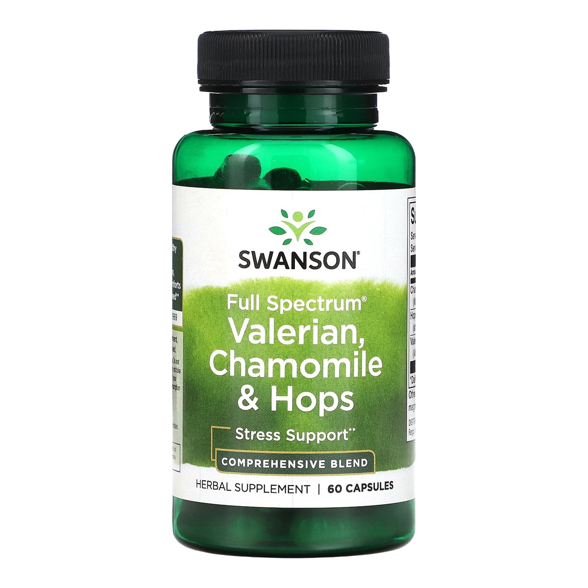 Swanson Full Spectrum Valerian, Chamomile and Hops, 60 капс. 