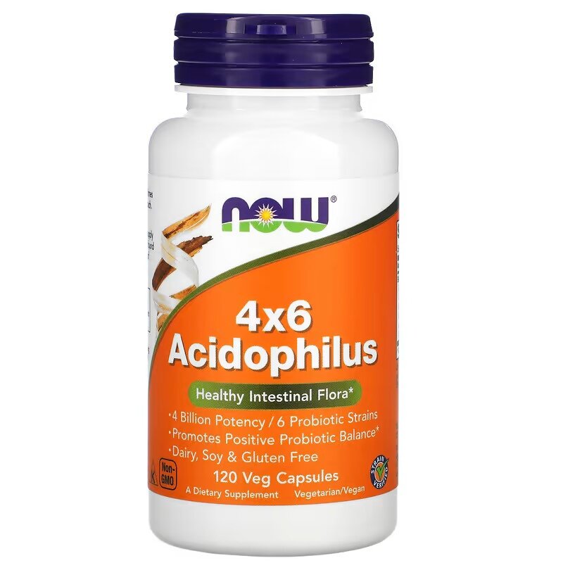 NOW 4X6 Acidophilus, 120 капс.