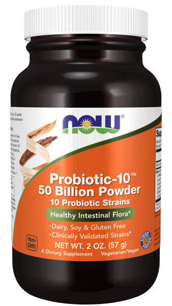 Now Probiotic-10 50 Billion Powder, 2 oz (57 г) 