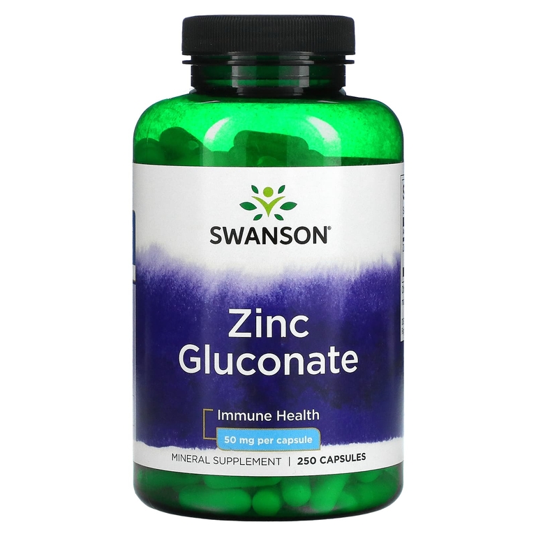 Swanson Zinc Gluconate 50 mg, 250 капс. 