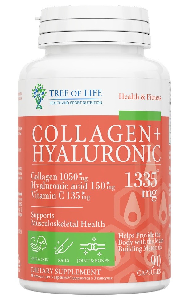 Tree of Life Collagen + Hyalyronic 1335 мг, 90 капс.
