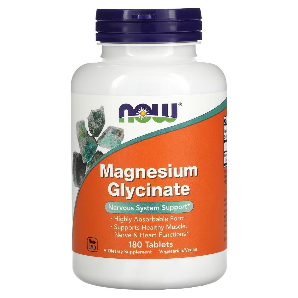 Now Magnesium Glycinate, 180 таб. 