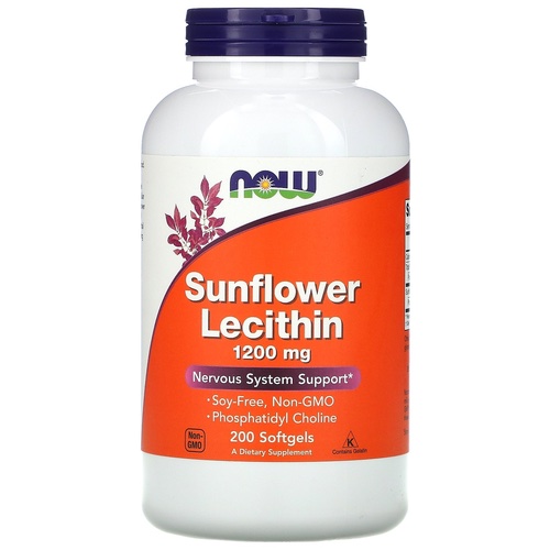 NOW Sunflower Lecithin 1200 mg, 200 капс. 