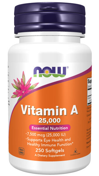 NOW Vitamin A  25000 IU, 250 капс. 