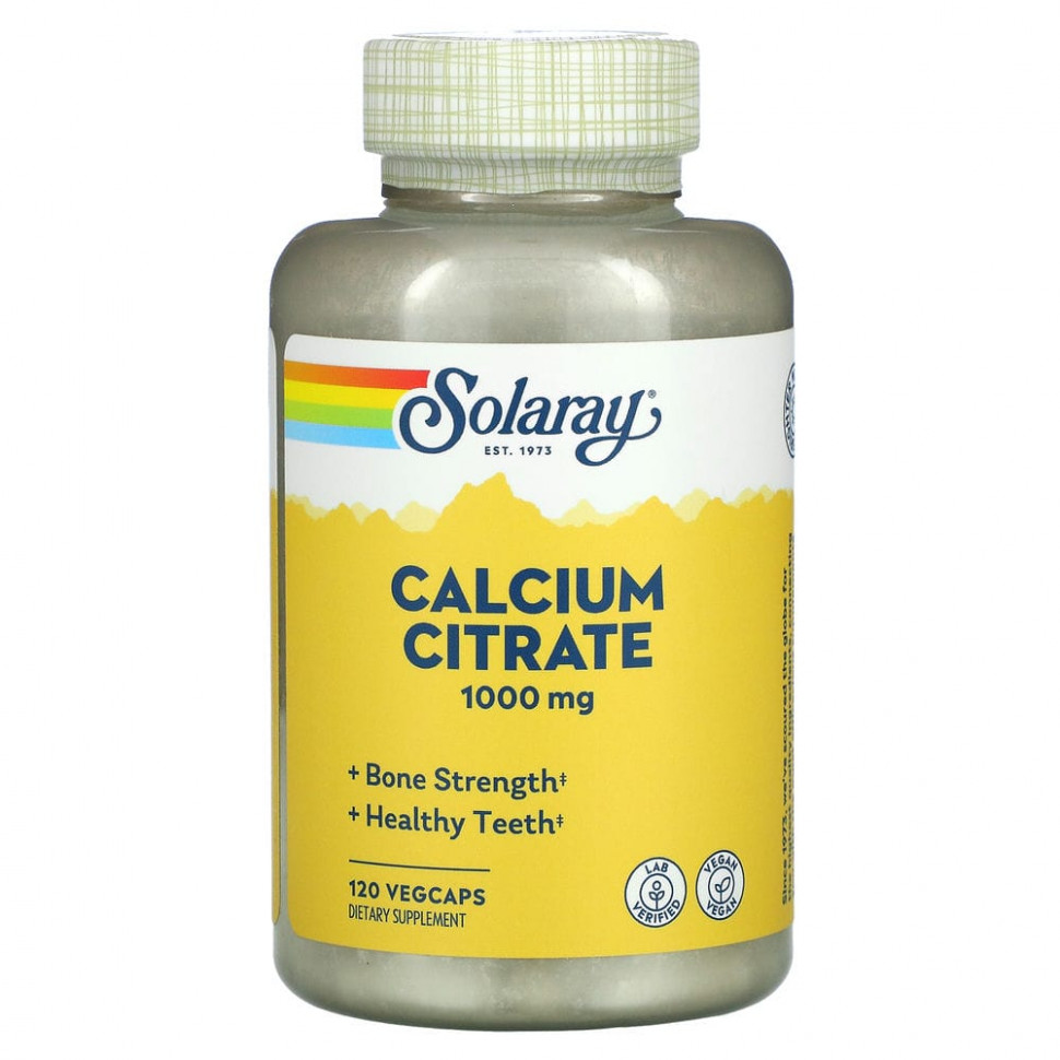 Solaray Calcium Citrate 1000mg, 120 капс. 