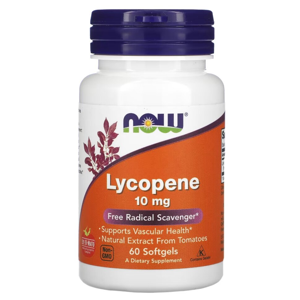 Now Lycopene 10 mg, 60 капс. 