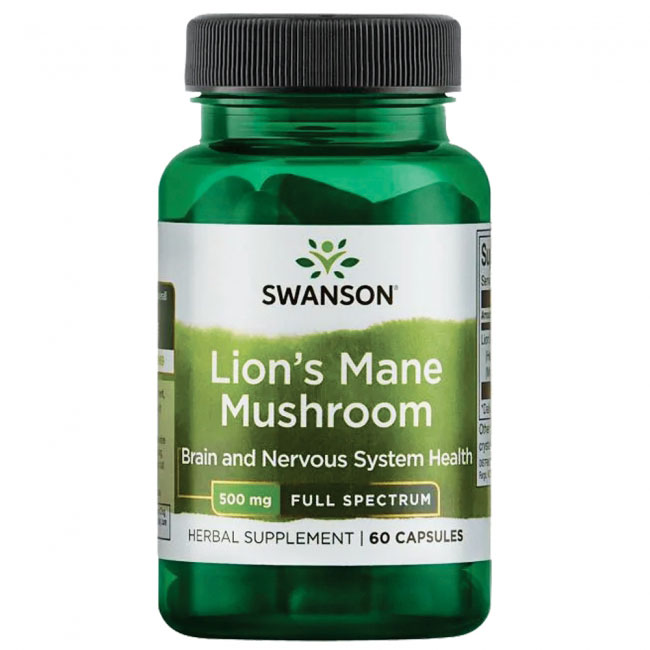 Swanson Swanson Full Spectrum Lion's Mane Mushroom 500 mg, 60 капс. 