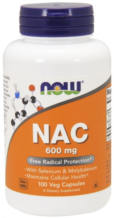NOW NOW NAC-Acetyl Cysteine 600 mg, 100 капс. 