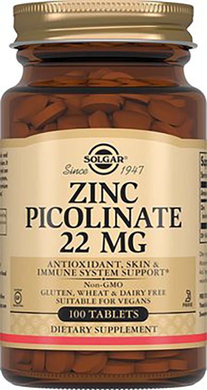 Solgar Zinc Picolinate 22 Mg, 100 таб.