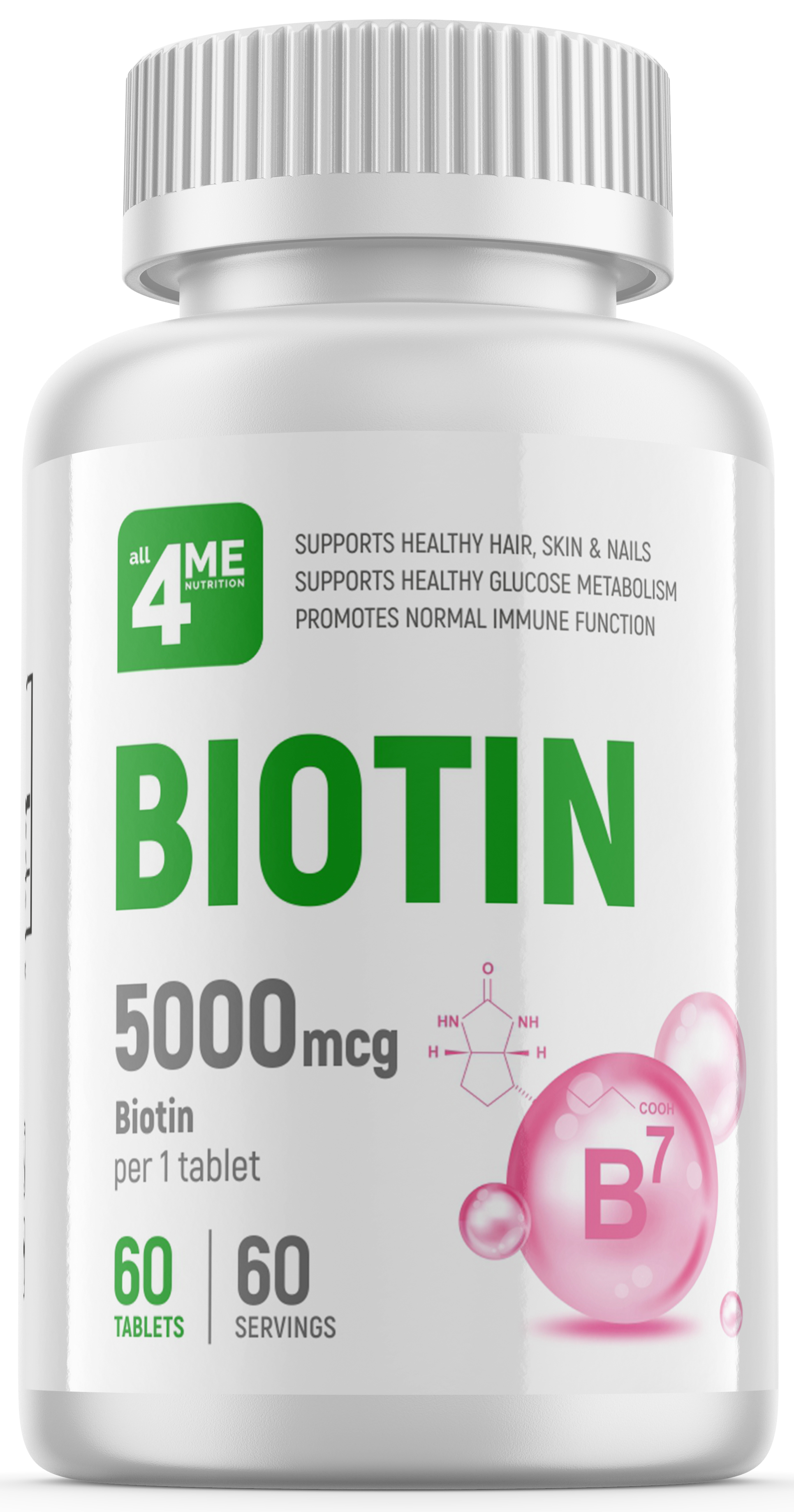 4Me Nutrition Biotin 5000 mcg, 60 таб. 