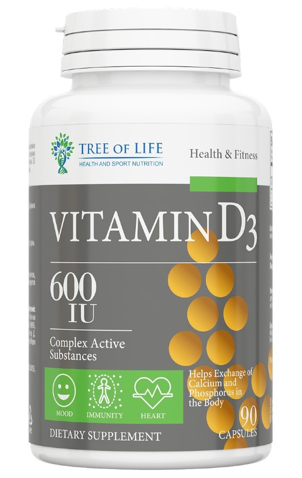 Tree of Life Vitamin D3 600ME, 90 капс.